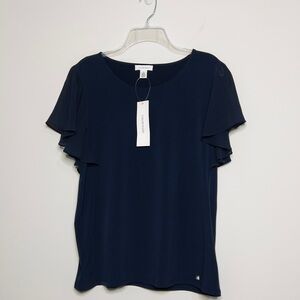 Calvin Klein Navy Blouse Size M NWT